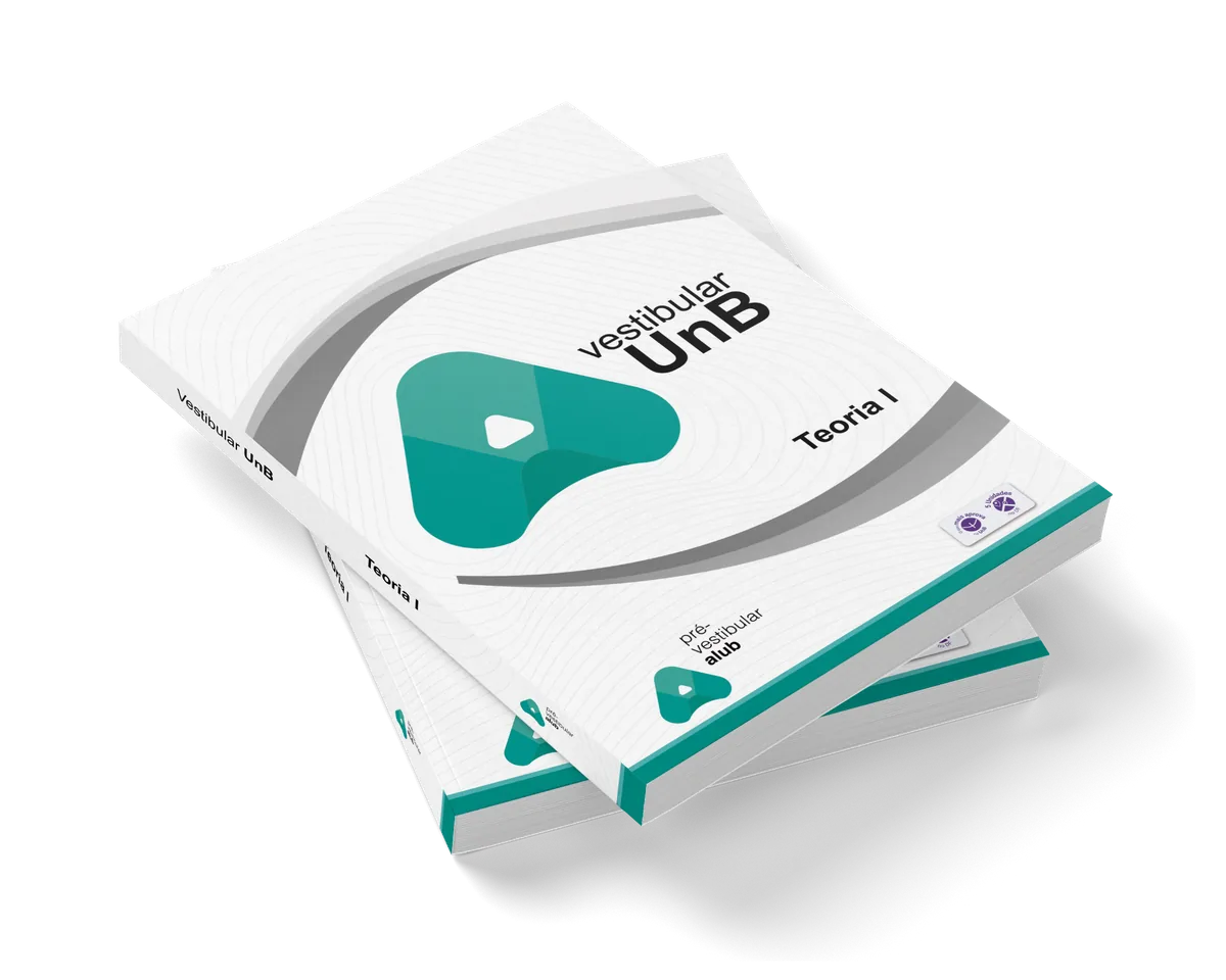 Mockup de apostila pré-vestibular com projeto gráfico profissional