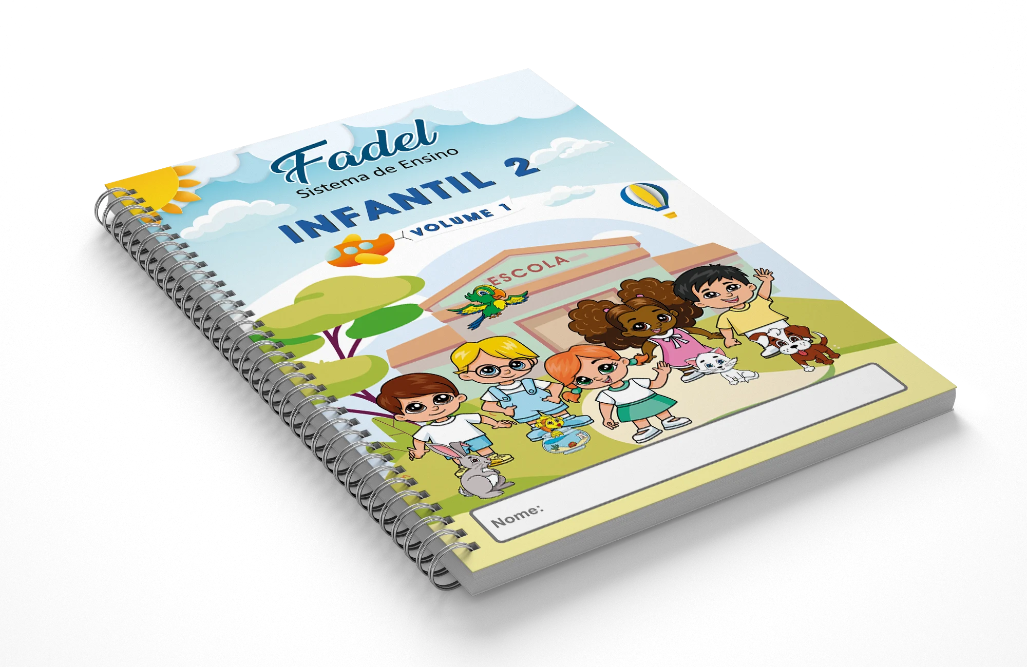 Coleção de Educação Infantil com projeto gráfico, personagens e diagramação desenvolvidos pela Ativa Criação