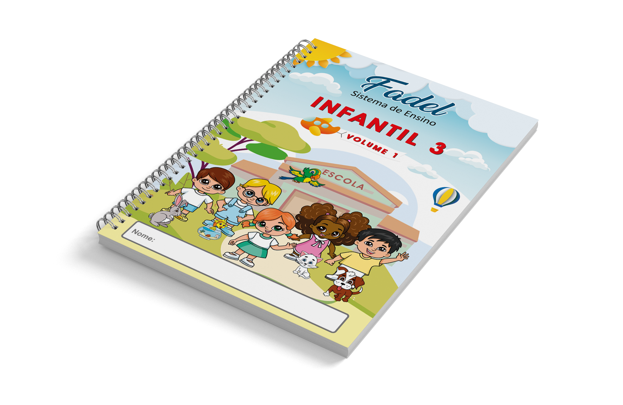 Nova capa da apostila infantil em mockup