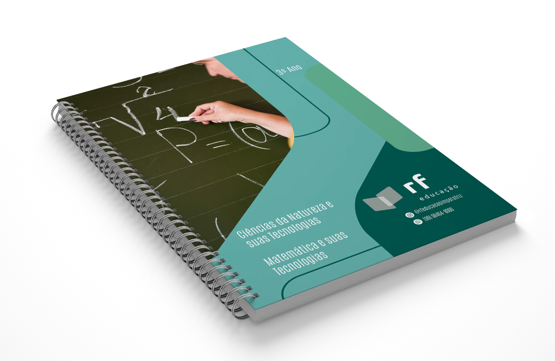 Capa de material de Ciências da Natureza e Matemática desenvolvida pela Ativa Criação